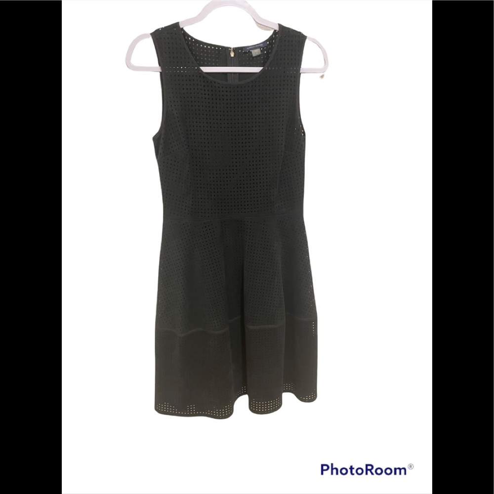 Tommy Hilfiger Perforated Faux Suede Black Dress SIZE 6